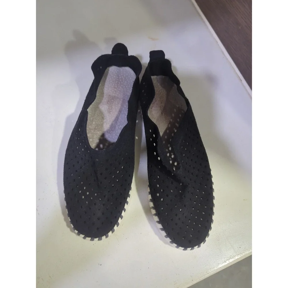 Ilse Jacobsen Tulip Plateau Black Perforated Slip On Sneakers EU 36 US 6-6.5